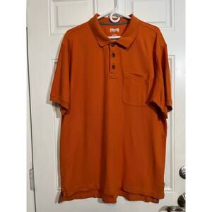 Burnt Orange Cotton Polo Shirt Casual Utility Duluth Trading Co Mens L